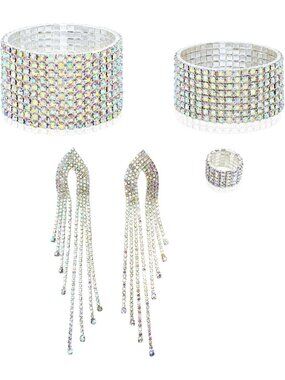 Stunning Competition Jewelry Set for NPC & Fitness Shows - Earrings, Ring